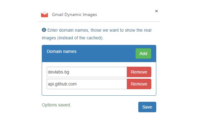 Gmail Dynamic Images  from Chrome web store to be run with OffiDocs Chromium online