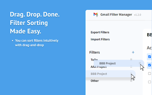 Gmail Filter Manager : Sorting, Naming, with simple GUI  from Chrome web store to be run with OffiDocs Chromium online