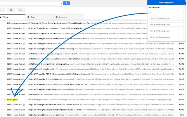 Gmail Highlighter  from Chrome web store to be run with OffiDocs Chromium online