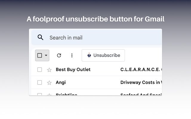 Gmail Unsubscribe bulk email unsubscription  from Chrome web store to be run with OffiDocs Chromium online