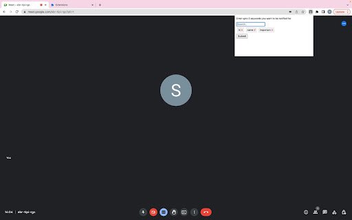 gmeet notify  from Chrome web store to be run with OffiDocs Chromium online