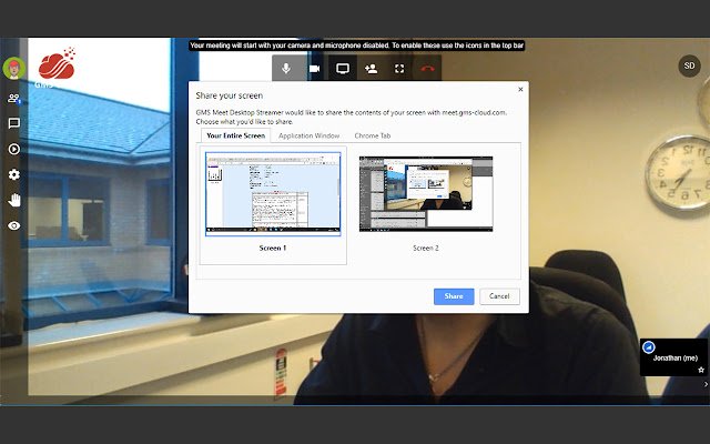 GMS Meet Desktop Streamer uit de Chrome-webwinkel voor gebruik met OffiDocs Chromium online