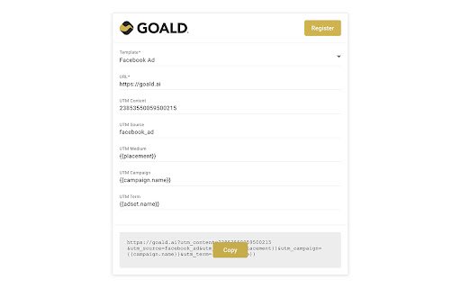 Goald URL Builder from Chrome web store to be run with OffiDocs Chromium online Goald URL Builder from Chrome web store to be run with OffiDocs Chromium online