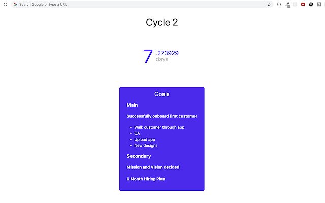 Goals countdown  from Chrome web store to be run with OffiDocs Chromium online