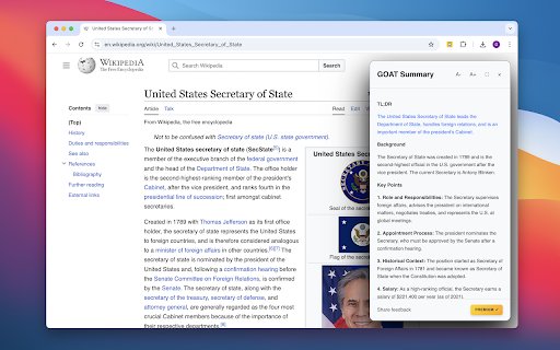 GOAT AI The fastest way to research ✨  from Chrome web store to be run with OffiDocs Chromium online