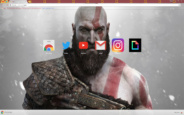 Chiến Thần | CHỦ ĐỀ Kratos (Trò chơi điện tử 2018) từ cửa hàng Chrome trực tuyến sẽ được chạy với OffiDocs Chromium trực tuyến