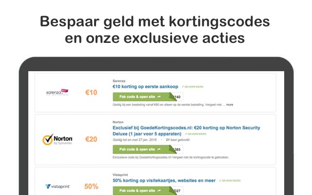 GoedeKortingscodes.nl  from Chrome web store to be run with OffiDocs Chromium online