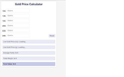 Gold Calculator  from Chrome web store to be run with OffiDocs Chromium online