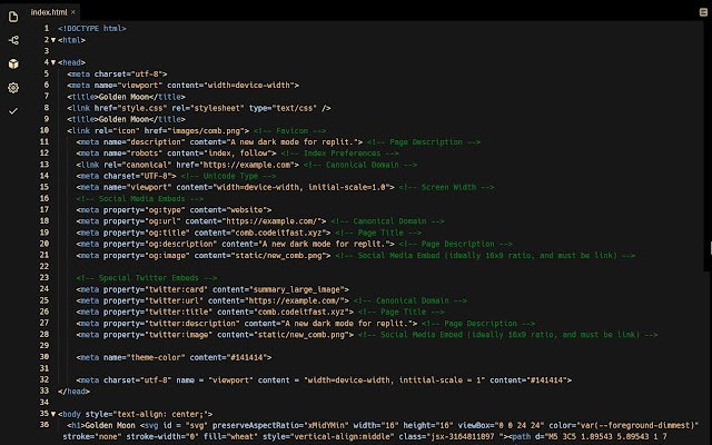 ⁖ Golden Moon  from Chrome web store to be run with OffiDocs Chromium online