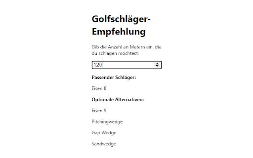 Golfschläger Empfehlung  from Chrome web store to be run with OffiDocs Chromium online