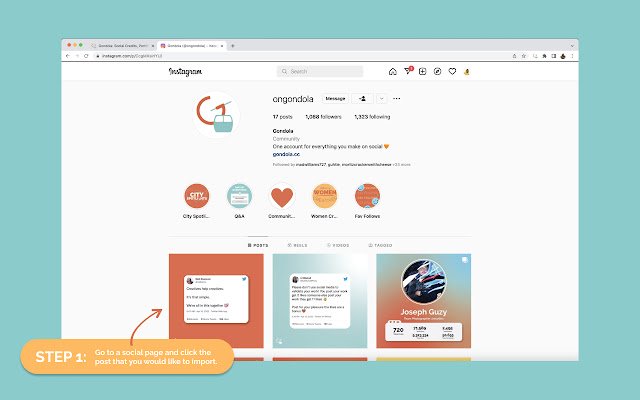 Gondola Link Tracker ze sklepu internetowego Chrome do uruchomienia z OffiDocs Chromium online
