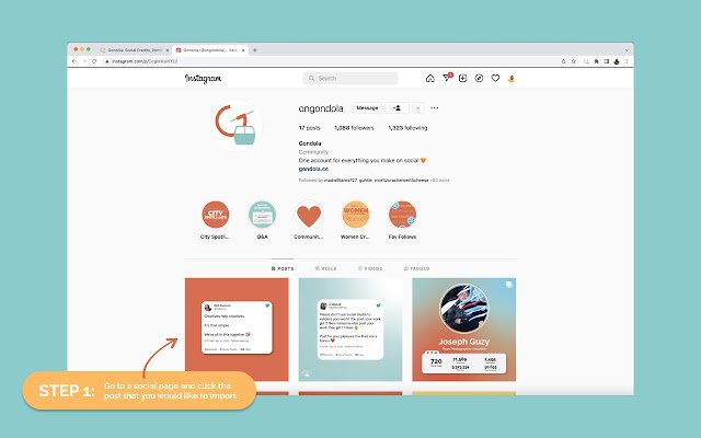 Gondola Link Tracker de Chrome web store se ejecutará con OffiDocs Chromium en línea