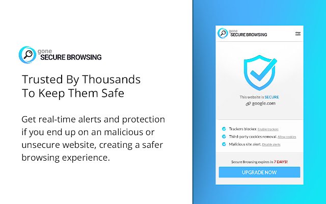 Gone Secure Browsing vanuit de Chrome-webwinkel om te worden uitgevoerd met OffiDocs Chromium online