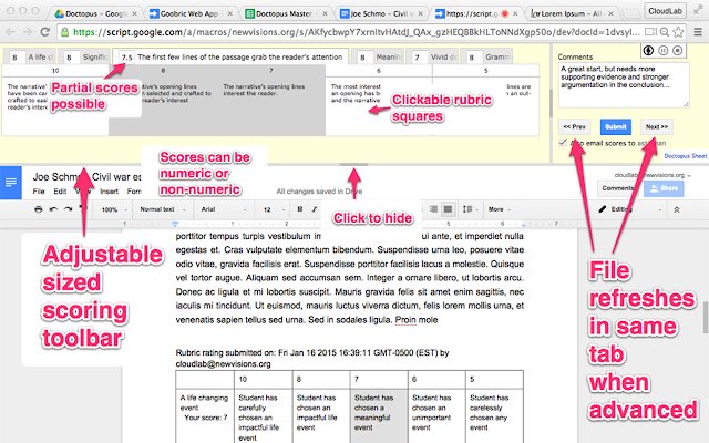 Peluncur Aplikasi Web Goobric dari toko web Chrome untuk dijalankan dengan OffiDocs Chromium online