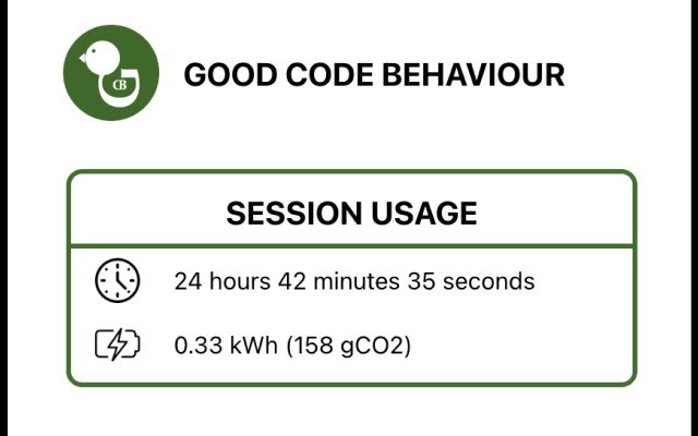 Good Code Behavior จาก Chrome เว็บสโตร์ที่จะรันด้วย OffiDocs Chromium ทางออนไลน์