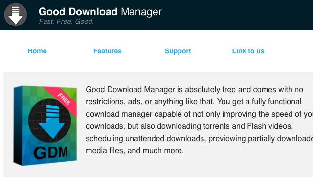 Good Download Manager  from Chrome web store to be run with OffiDocs Chromium online