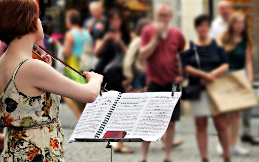 Good music on the street  from Chrome web store to be run with OffiDocs Chromium online