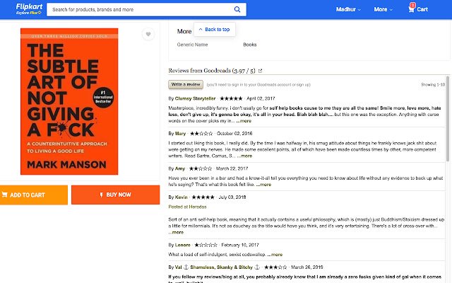 Goodreads for Flipkart  from Chrome web store to be run with OffiDocs Chromium online