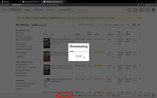 Goodreads Stats from Chrome web store to be run with OffiDocs Chromium online Goodreads Stats from Chrome web store to be run with OffiDocs Chromium online