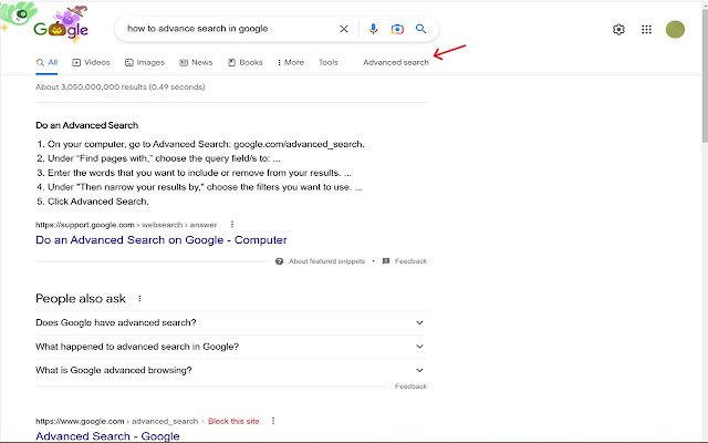 Google Advanced Search من متجر Chrome الإلكتروني ليتم تشغيله باستخدام OffiDocs Chromium عبر الإنترنت