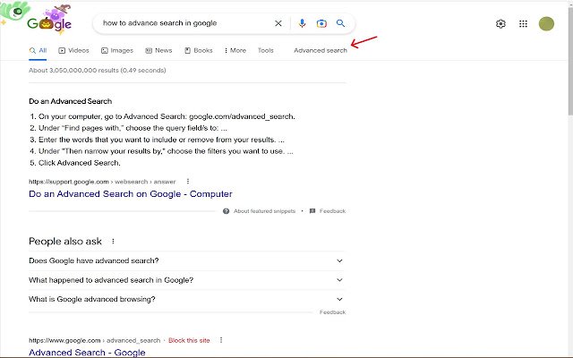 Google Advanced Search  from Chrome web store to be run with OffiDocs Chromium online