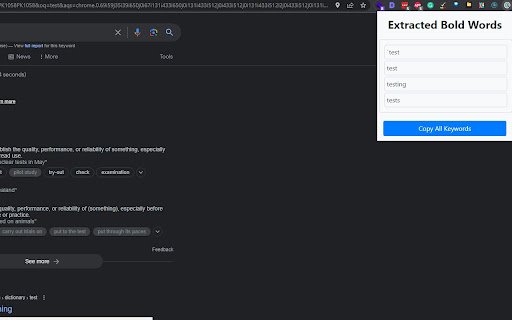 Google Bold Extractor  from Chrome web store to be run with OffiDocs Chromium online