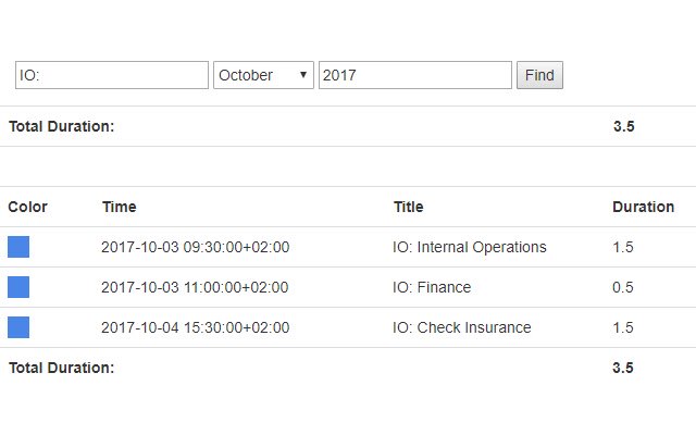 Google Calendar Hour Calculator  from Chrome web store to be run with OffiDocs Chromium online
