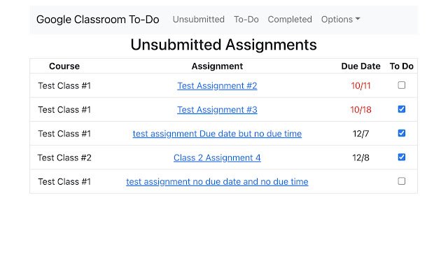 Google Classroom To Do List  from Chrome web store to be run with OffiDocs Chromium online