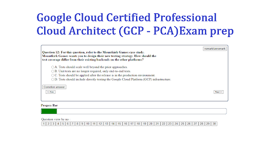 Google Cloud Certified Professional Cloud Architect (GCP PCA)prep plugin  from Chrome web store to be run with OffiDocs Chromium online