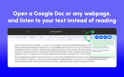 Google Docs Read Aloud  from Chrome web store to be run with OffiDocs Chromium online