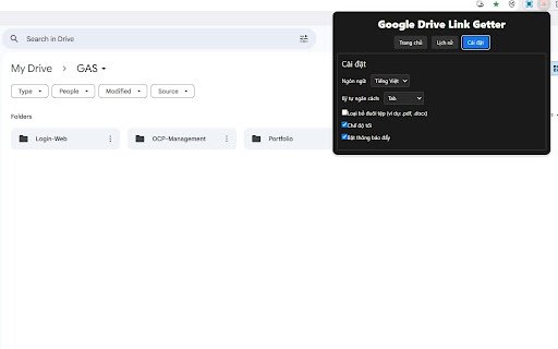 Google Drive Link Getter  from Chrome web store to be run with OffiDocs Chromium online