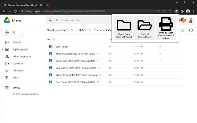 โฟลเดอร์ Google Drive Print จาก Chrome เว็บสโตร์ที่จะรันด้วย OffiDocs Chromium ทางออนไลน์