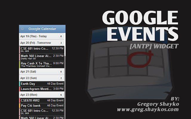 Google Events [ANTP] จาก Chrome เว็บสโตร์จะทำงานด้วย OffiDocs Chromium ทางออนไลน์