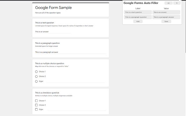 Google Forms Auto Filler из интернет-магазина Chrome будет работать с OffiDocs Chromium онлайн