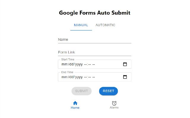 Google Forms Autosubmit depuis la boutique en ligne Chrome doit être exécuté avec OffiDocs Chromium en ligne