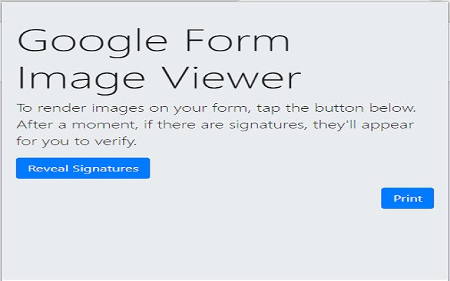 O Google Forms Image Viewer da Chrome Web Store será executado com o OffiDocs Chromium online