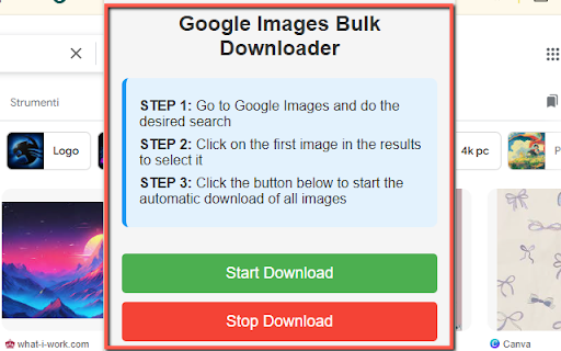 Google Images Bulk Downloader from Chrome web store to be run with OffiDocs Chromium online Google Images Bulk Downloader from Chrome web store to be run with OffiDocs Chromium online