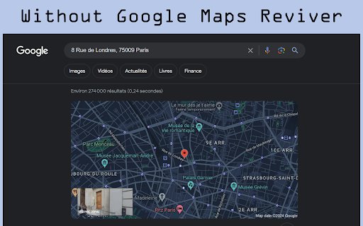 Google Maps Button Reviver  from Chrome web store to be run with OffiDocs Chromium online