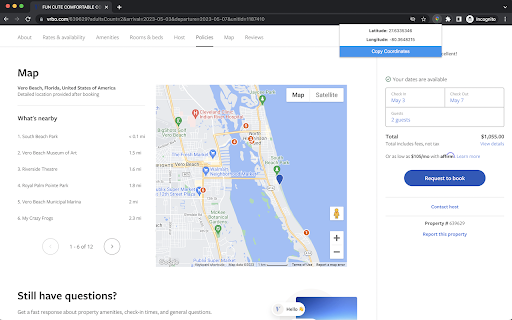 Google Maps Coordinate Copier  from Chrome web store to be run with OffiDocs Chromium online