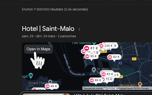 Google Maps Redirection  from Chrome web store to be run with OffiDocs Chromium online