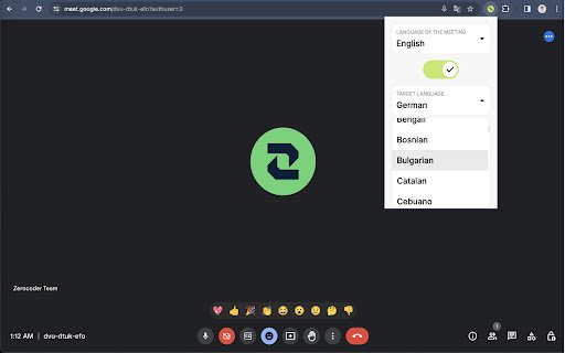 Google Meet AI Translate  from Chrome web store to be run with OffiDocs Chromium online