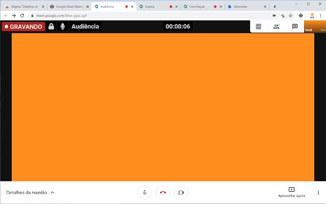Google Meet Audiências  from Chrome web store to be run with OffiDocs Chromium online