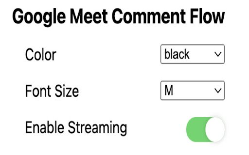 Google Meet Comment Flow  from Chrome web store to be run with OffiDocs Chromium online