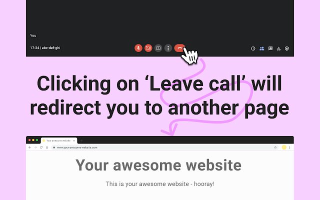 Google Meet Exit Page  from Chrome web store to be run with OffiDocs Chromium online