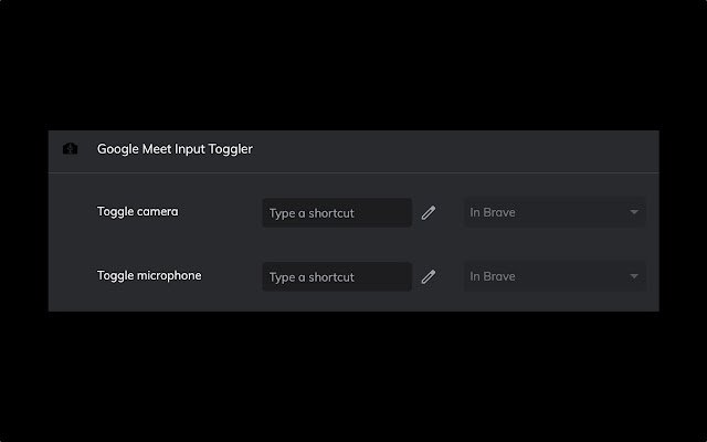 Google Meet Input Toggler  from Chrome web store to be run with OffiDocs Chromium online