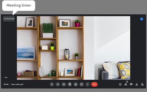 Google Meet Timer  from Chrome web store to be run with OffiDocs Chromium online