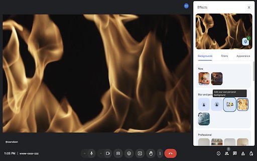 Google Meet Video Background (by @owndzen)  from Chrome web store to be run with OffiDocs Chromium online