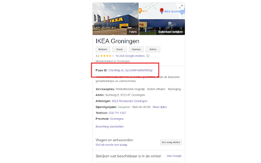 Google Place ID Display  from Chrome web store to be run with OffiDocs Chromium online