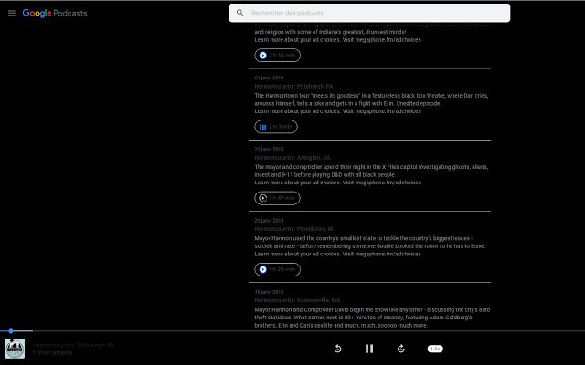 Google Podcast Dark Mode מחנות האינטרנט של Chrome להפעלה עם OffiDocs Chromium באינטרנט