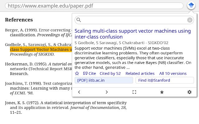 Tombol Google Cendekia dari toko web Chrome untuk dijalankan dengan OffiDocs Chromium online